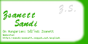 zsanett sandi business card